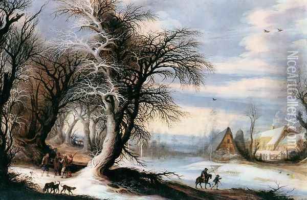 Winter Landscape Oil Painting - Gijsbrecht Leytens