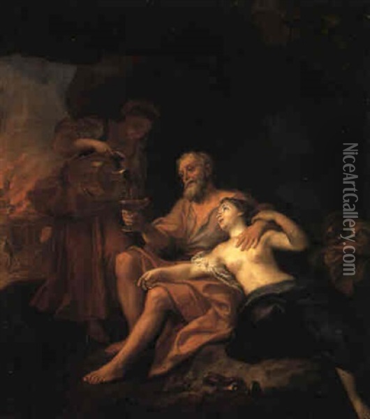 Lot And His Daughters Oil Painting - Louis de Boulogne the Younger