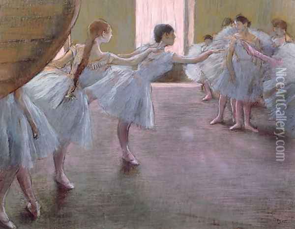 Dancers at Rehearsal, , 1875-1877 Oil Painting - Edgar Degas