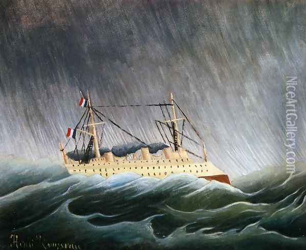 Boat in a Storm Oil Painting - Henri Julien Rousseau