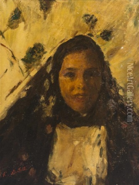 Sicilian Woman Oil Painting - Romualdo Locatelli