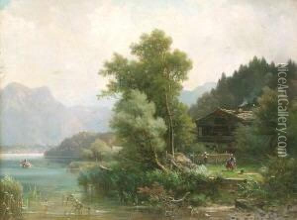 Partie Am Chiemsee Oil Painting - Ludwig, Louis Von Sckell