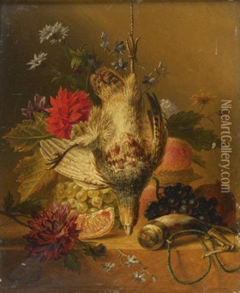 Nature Morte A La Perdrix Grise Oil Painting - Arnoldus Bloemers