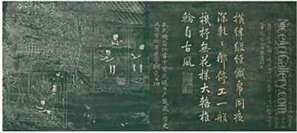 Zhiu fu dayou Weaving and nearby drawing oil from Yuti minhua tu Oil Painting - Guan Cheng Fang