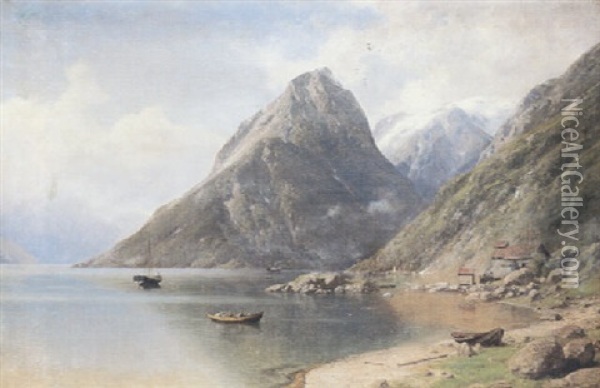 Sognefjord I Norge Oil Painting - Georg Emil Libert