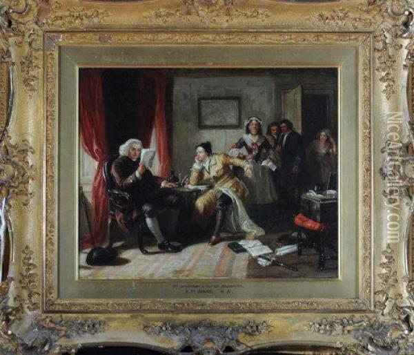 Doctor Johnson And Oliver Goldsmith Oil Painting - Edward Matthew Ward