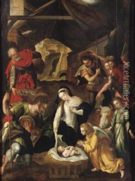 The Adoration Of The Shepherds Oil Painting - Cornelis de Baellieur