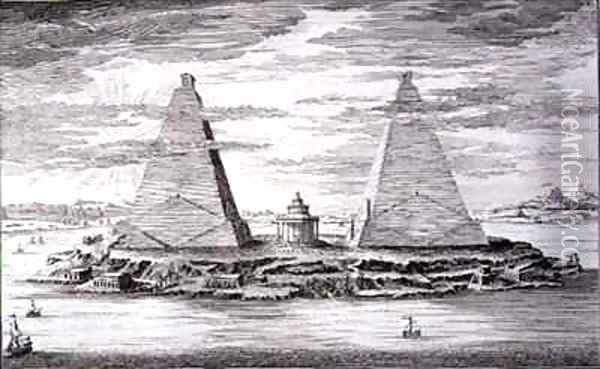 The Two Pyramids of Moeris King of Egypt and his Wife Oil Painting - Johann Bernhard Fischer von Erlach