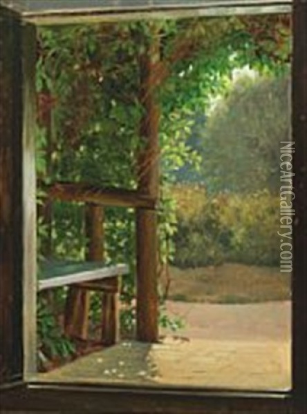 Udsigt Fra Skovfoged Adam Hansens Veranda Pa Fano 1906 Oil Painting - Simon Simonsen