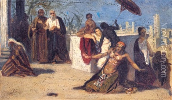 Moses And Aharon In Front Of Pharaoh Oil Painting - Isaak Lwowitsh Asknasij