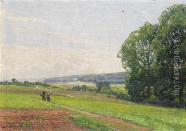 Norddeutsche Landschaft, Sommertag Oil Painting - Georg M. Meinzolt