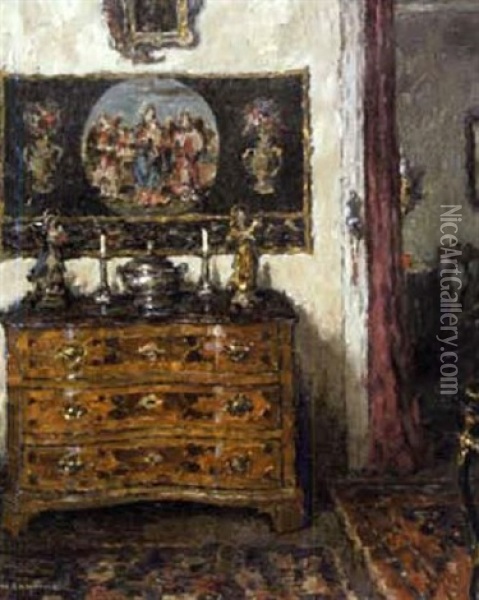 Interior Oil Painting - Wilhelm Blanke