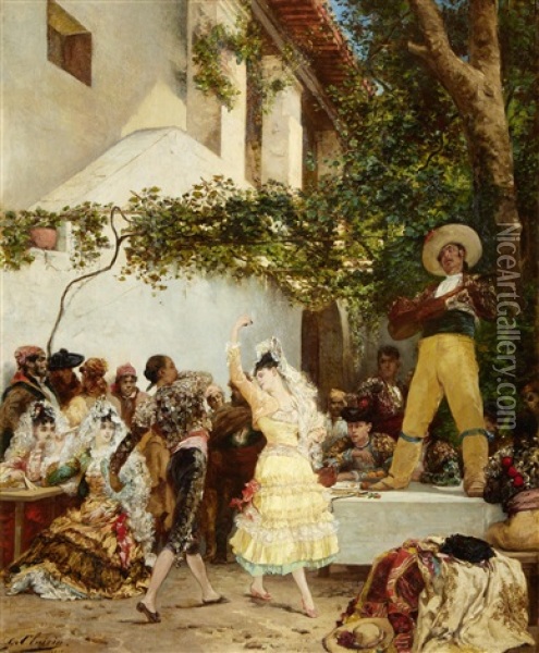 The Flamenco Oil Painting - Georges Jules Victor Clairin
