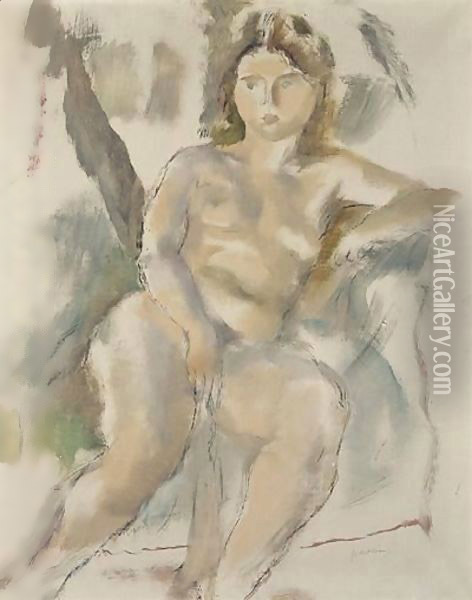 Femme Nue Assise Oil Painting - Jules Pascin