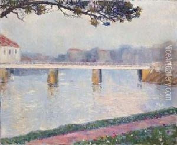 Bridge Over A Quiet River Oil Painting - Alexander Altmann