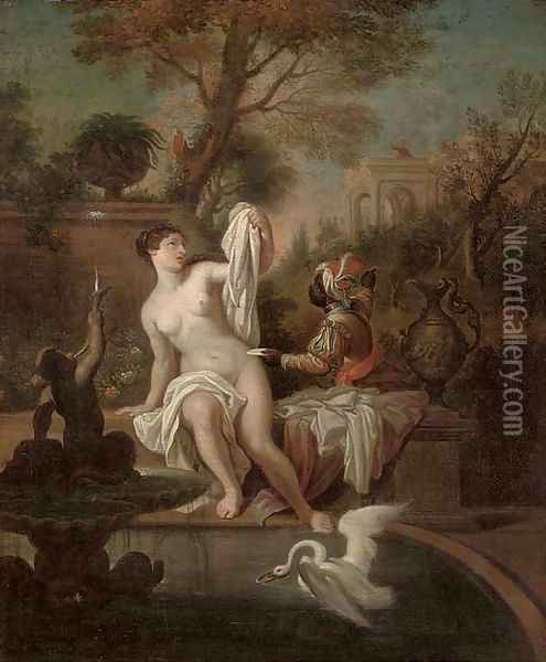 The Bath of Bathsheba Oil Painting - Sebastian-Jacques Leclerc, Called Lerclerc Gobelins