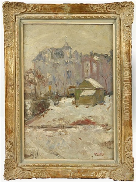 Winter In De Stad Oil Painting - Medard Maertens