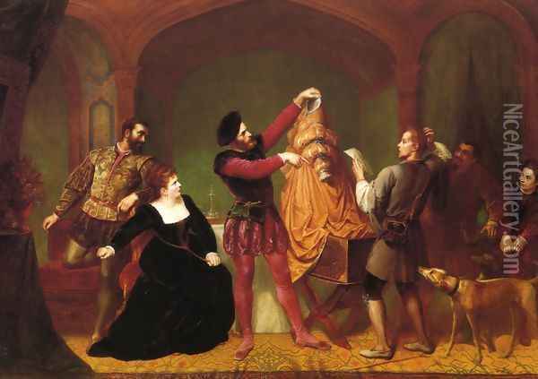 A Scene from 'The Taming of the Shrew' (Act IV, Scene III) Oil Painting - Wolfgang Boehm