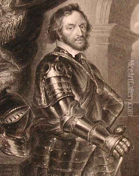 Portrait of Thomas Howard 1585-1646 2nd or 14th Earl of Arundel, from Lodges British Portraits, 1823 Oil Painting - Peter Paul Rubens