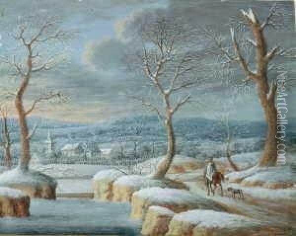 Winterlandschaft. Oil Painting - Georg Christoph G. Von Bemmel