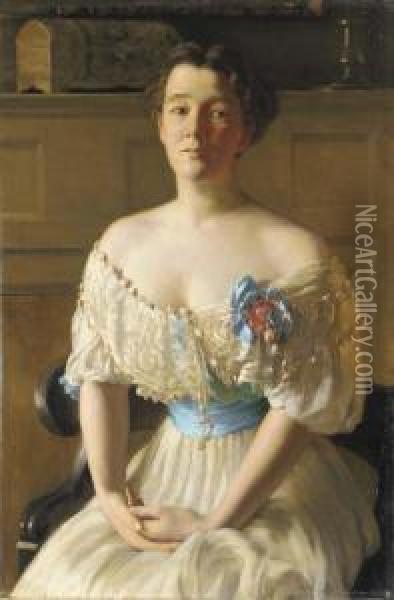 Contemplation (portrait Of Mrs. Fisher) Oil Painting - Edward Emerson Simmons