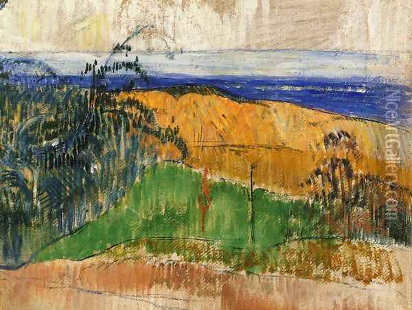 View Of The Beach At Bellangenay Oil Painting - Paul Gauguin