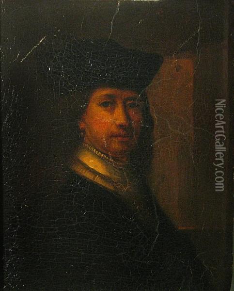 A Portrait Of A Man, Bust-length Oil Painting - Rembrandt Van Rijn