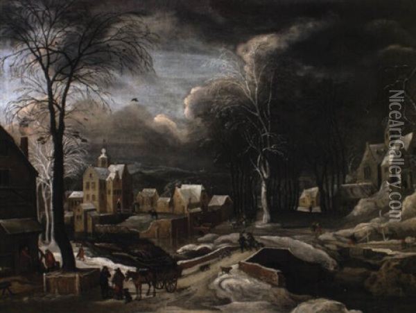 Paysage D'hiver Oil Painting - Frans de Momper