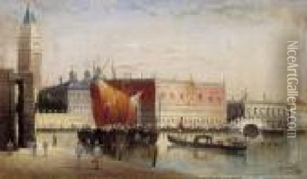 The View Of Venice With The Doge Palace Oil Painting - Karl Kaufmann