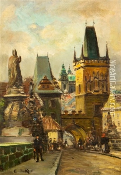 Praha Oil Painting - Emanuel Bakla