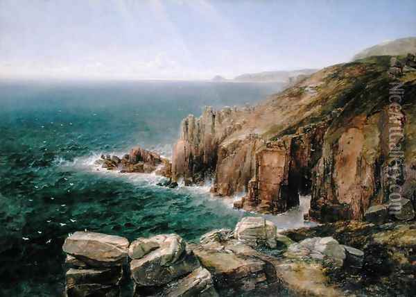 Land's End, Cornwall Oil Painting - Thomas Creswick