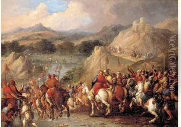 Charge Turque Oil Painting - Georg Philipp I Rugendas