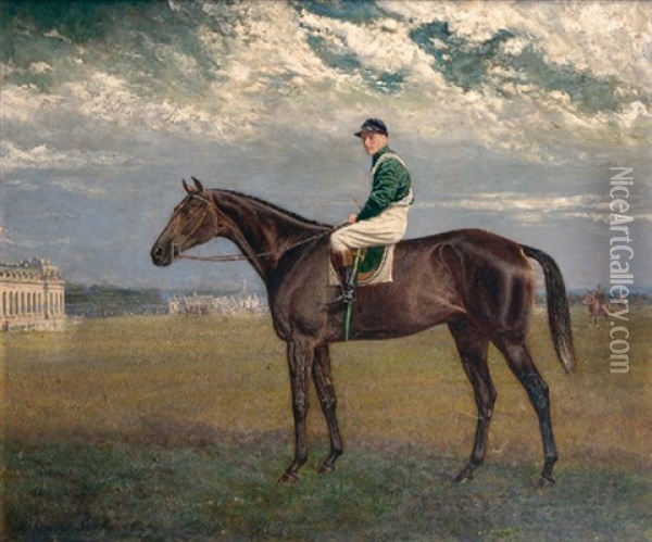 Le Jockey Et Le Pur Sang Avant Le Depart Oil Painting - Allen Culpepper Sealy