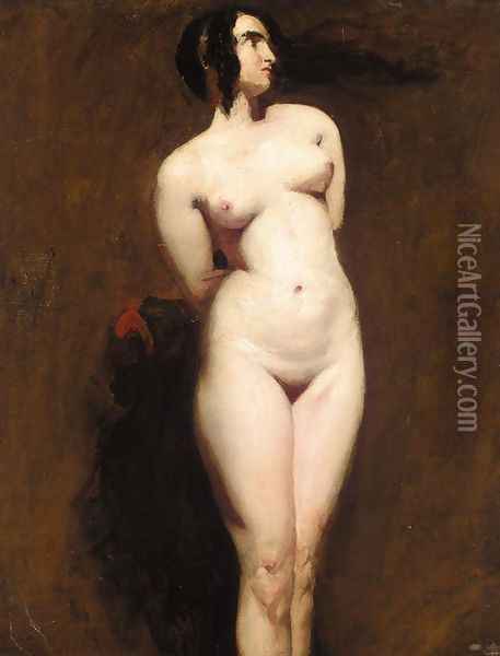 Study of a Standing Female Nude Oil Painting - William Etty
