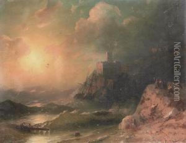 Shipwreck At Dawn Oil Painting - Ivan Konstantinovich Aivazovsky