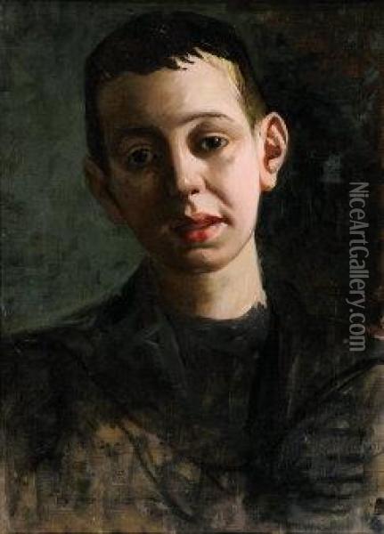 Ritratto Del Figlio Alduino A 10 Anni Oil Painting - Decoroso Bonifanti