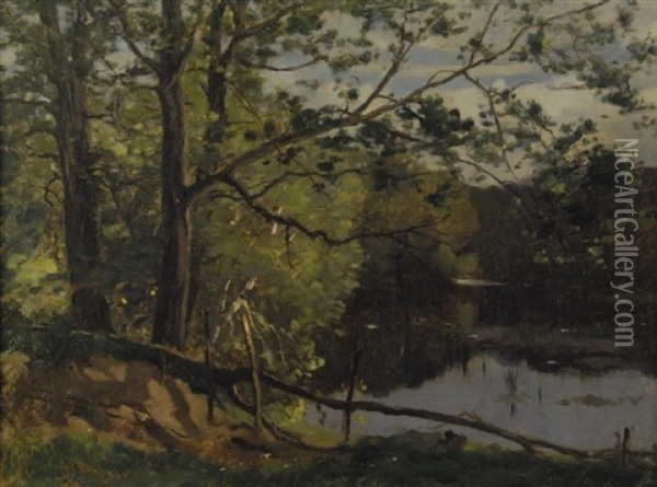 Landscape With Pond Oil Painting - J. Appleton Brown