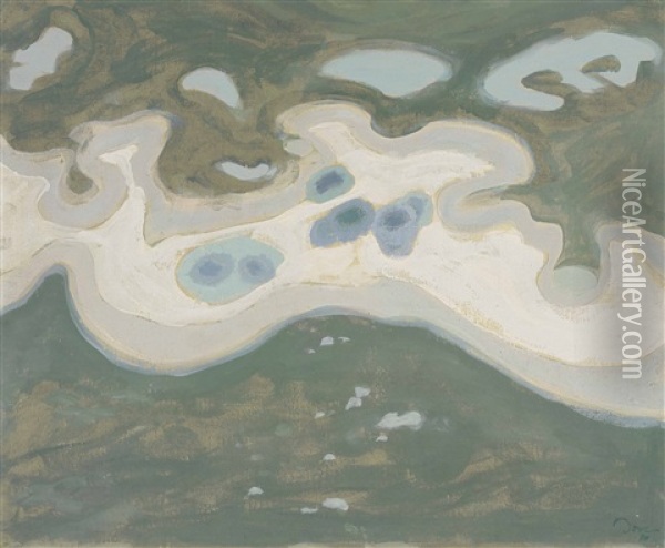 Snow On Ice, Huntington Harbor Oil Painting - Arthur Dove