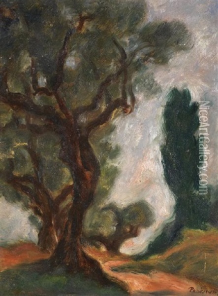 La Route Et L'arbre Oil Painting - Josef Pankiewicz