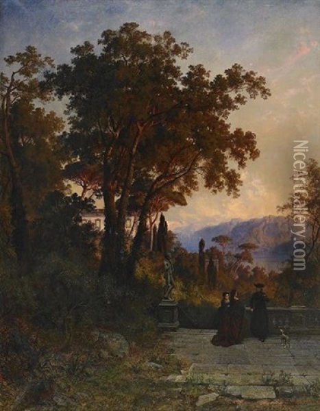 Utsikt Vid Isola Madre, Lago Maggiore, Italien Oil Painting - Edward (Johan-Edvard) Bergh