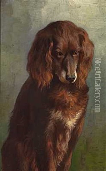 Portraet Af Jagthunden "hector" Oil Painting - Adolf Heinrich Mackeprang