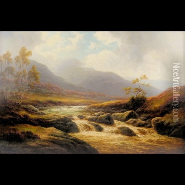 A Mountain Stream Oil Painting - William Mellor