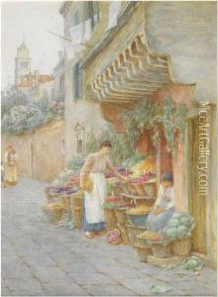 The Fruit Seller Of Venice Oil Painting - Helen Mary Elizabeth Allingham
