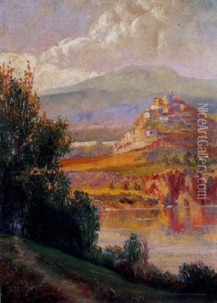 Pueblo En El Cerro Oil Painting - Ramon Marti Alsina