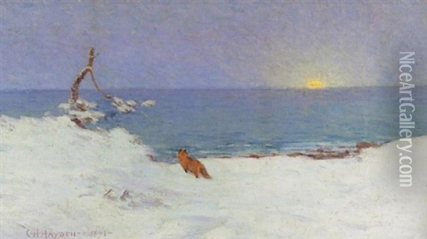 Winter Sunrise Oil Painting - Charles Henry Hayden