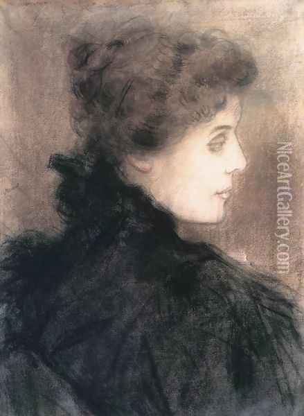 CountessTivadar Andrassy 1896 Oil Painting - Jozsef Rippl-Ronai
