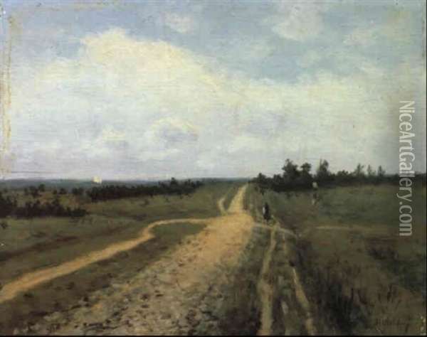 Study For The Painting, The Road To Vladimir (vladimirka) Oil Painting - Isaak Levitan