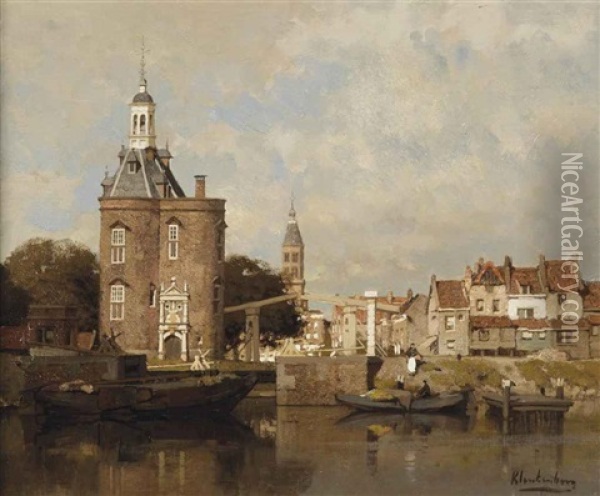 Haven Van Enkhuizen Oil Painting - Johannes Christiaan Karel Klinkenberg