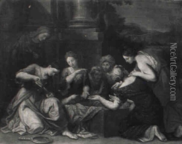 Achilles Unter Den Tochtern Des Lykomedes Oil Painting - Johann Heiss