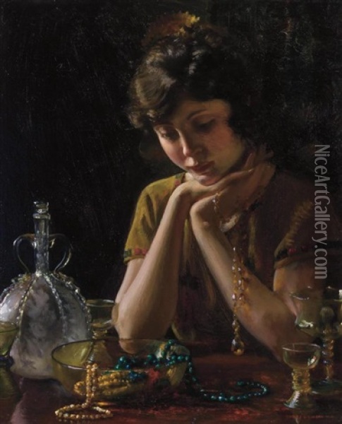 Heirlooms Oil Painting - Charles Courtney Curran